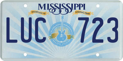 MS license plate LUC723