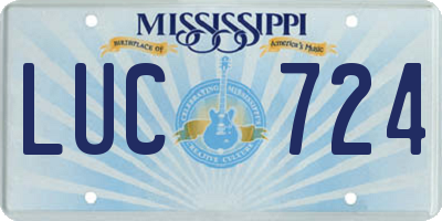 MS license plate LUC724