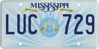MS license plate LUC729
