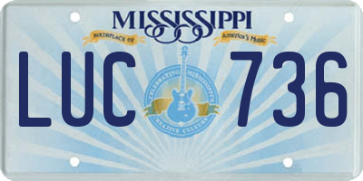 MS license plate LUC736
