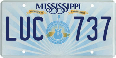 MS license plate LUC737