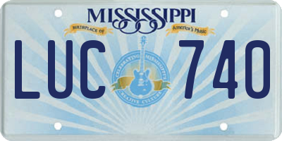 MS license plate LUC740