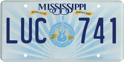 MS license plate LUC741
