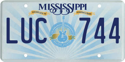 MS license plate LUC744