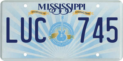 MS license plate LUC745