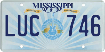 MS license plate LUC746