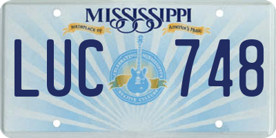 MS license plate LUC748