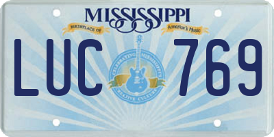 MS license plate LUC769