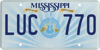 MS license plate LUC770
