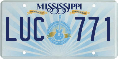 MS license plate LUC771