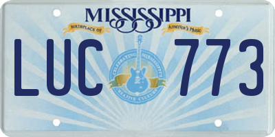 MS license plate LUC773
