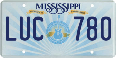 MS license plate LUC780