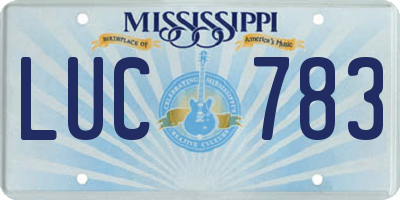 MS license plate LUC783