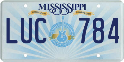 MS license plate LUC784