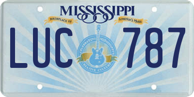 MS license plate LUC787