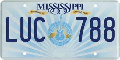 MS license plate LUC788