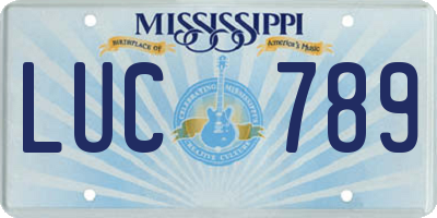 MS license plate LUC789