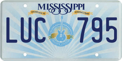 MS license plate LUC795
