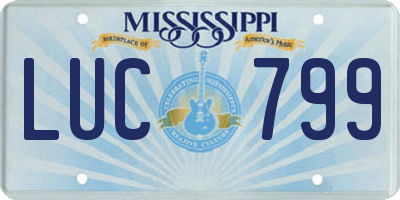 MS license plate LUC799