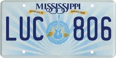 MS license plate LUC806