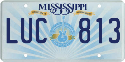 MS license plate LUC813