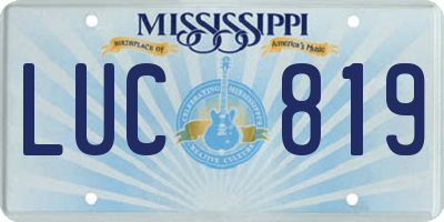 MS license plate LUC819