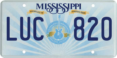 MS license plate LUC820