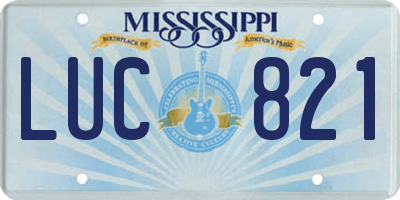 MS license plate LUC821