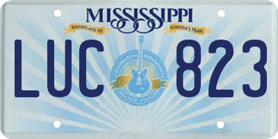 MS license plate LUC823