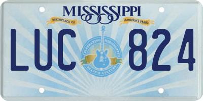 MS license plate LUC824