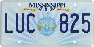 MS license plate LUC825