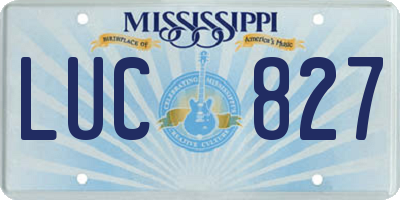 MS license plate LUC827