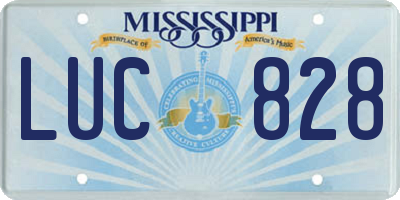 MS license plate LUC828