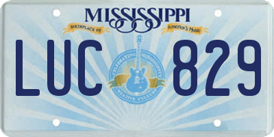 MS license plate LUC829