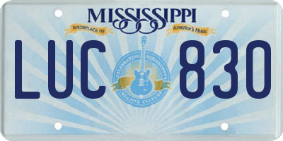 MS license plate LUC830