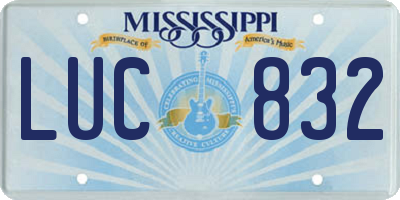 MS license plate LUC832