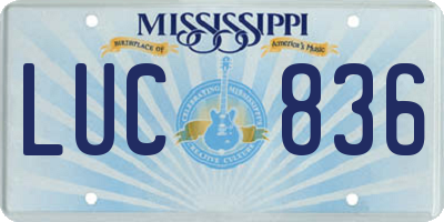 MS license plate LUC836