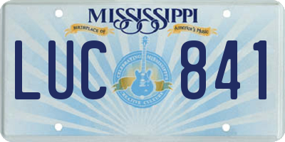 MS license plate LUC841