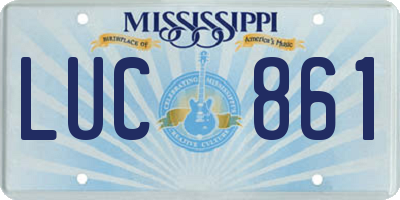 MS license plate LUC861