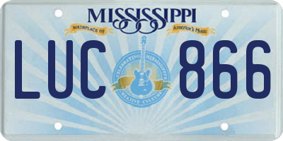 MS license plate LUC866