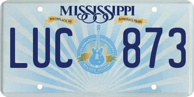 MS license plate LUC873