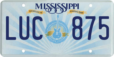 MS license plate LUC875