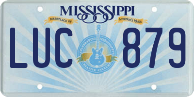 MS license plate LUC879