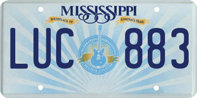 MS license plate LUC883