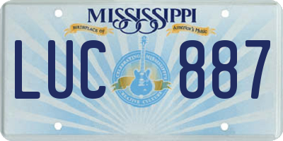 MS license plate LUC887