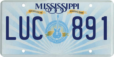 MS license plate LUC891