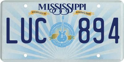 MS license plate LUC894