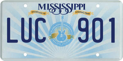 MS license plate LUC901