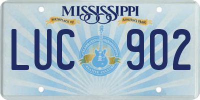 MS license plate LUC902