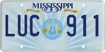 MS license plate LUC911